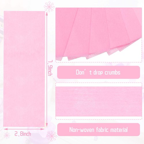 Waxing Strips Pink Non-Woven Removal Wax Strip Facial Body Wax Strip Sheet Removal Wax Paper for Facial Leg Bikini Cleaning and Removal (100 Pieces)