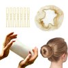 Invisible Mesh Hair Nets Set with Positioning U-Shaped Hair Pins for Women's Hair Styling (Blonde)