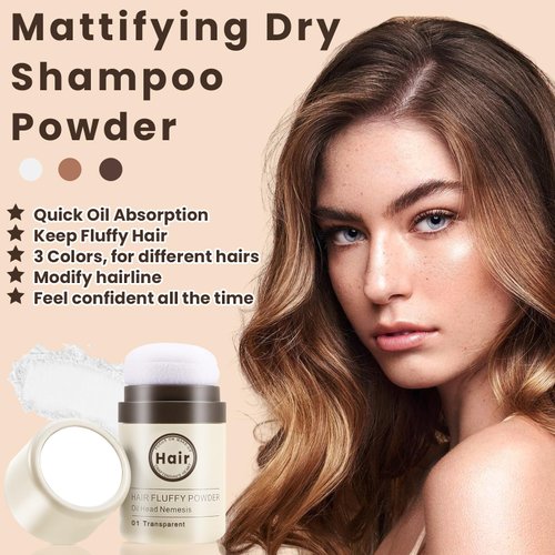 Noerrors Dry Shampoo Powder, Mattifying Root Boost Fuller Looking Non-aerosol Benzene-free No White Cast Refresh Hair Fluffy Volumizing Volume Powder Wash Free Travel Size For Women Men #01Transparent