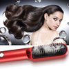 Electric Hair Straightener Brush, USB Charging Safe Small Hair Straightening Curling Comb Cordless Constant Temperature Hair Straightener for Home Travel