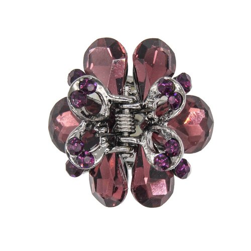 Carede 1.2 inch Rhinestone Butterfly Claw Hair Clips Hair Clamp,Crystal Bow Hair Jaw Clip Barrettes for Girls Women,Pack of 6
