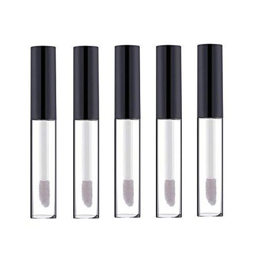 UPSTORE 5Pcs 10ml Empty Plastic Clear lip Gloss Tube Containers Refillable Lip Balm Bottle with Rubber Insert for DIY Makeup Lip Samples Lipstick