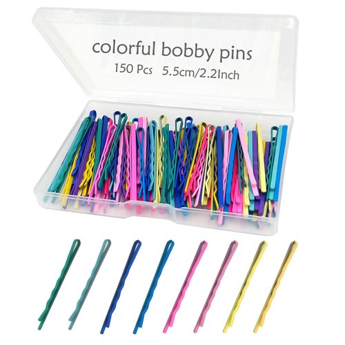 150 Pcs 2.2 Inch Mix Colorful Bobby Pin for Girls Women, Hair Pins with Cute Box, Colored Bobby P...