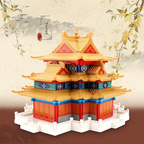 Kurimiaro Architecture Building Sets for Adults Micro Mini Blocks, Turret of Palace Building Bricks Set for Kids, Chinese Architecture Kits Creative Present for Ages of 14+(2460PCS)