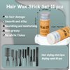 Hair Wax Stick 11 Pcs Set, Hair Wax Finishing Hair Clay Solid Paste Hair Styling with 10 Piece Comb, Long Lasting Styling Choppy Hair Stick Easy Styling for All Hair Types Hair Wax for Men and Women