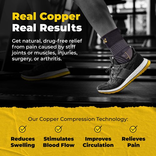 Ankle Brace for Women and Men - Adjustable Strap for Arch Support - Plantar Fasciitis Brace for Sprained Ankle Achilles Tendonitis Pain and Injured Foot - Breathable Copper Infused Nylon (Small)
