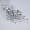 Teyglen Dainty Crystal Bridal Wedding Hair Comb Sparkly Silver Opal Rhinestone Hair Pieces Hair Accessories Bridal Side Comb Headpieces for Women Bride Girls