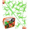 UpBrands 24 Pack LIGHT GREEN Super Stretchy Lizard Toys - Refreshing Party Favors, Rubber Lizards for Kids, Reptile & Newt Toy Small Students Rewards, Stress-Relief & Light Green Celebrations