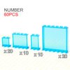 Clear Tranparent Blue Flat Plates Bricks, 60pcs Classic Pieces and Parts Panel, Window Bulk Building Blocks Accessories (Transparent Blue Mixed)