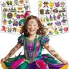 Mardi Gras Temporary Tattoos Fat Tuesday 101 PCS Sticker for Kids Masquerade Celebration, New Orleans, Birthday Decorations, Festival, Carnival Themed Party Favors Supplies Cute Kids Gifts Ideal
