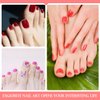 SILPECWEE Toe Nail Stickers Full Nail Wraps Red Solid Color Toenail Polish Strips for Women Self Adhesive Toe Stickers Polish Gel Toenails Stickers with 1pc Nail File (20 Sheets)