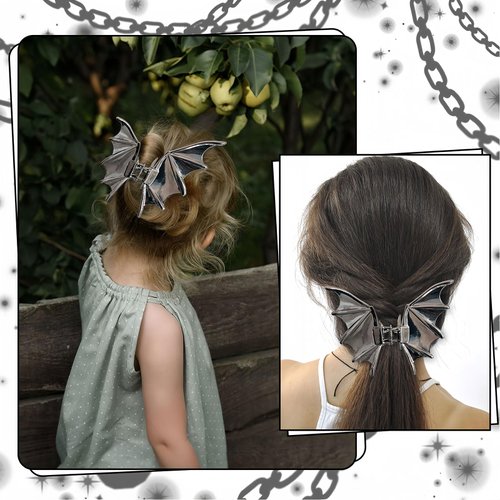 Vsdski Halloween Hair Clips Black Bat Wing Hair Claw Clips Gothic Hair Accessories for Women Metal Claw Clips for Thick Thin Hair Non-Slip Hairpins Strong Hold Hair Jaw Barrettes for Halloween Decor