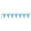 Beistle Plastic Oktoberfest Bavarian Pennant Banner for German Theme Party Supplies, 11" x 12', Blue/White