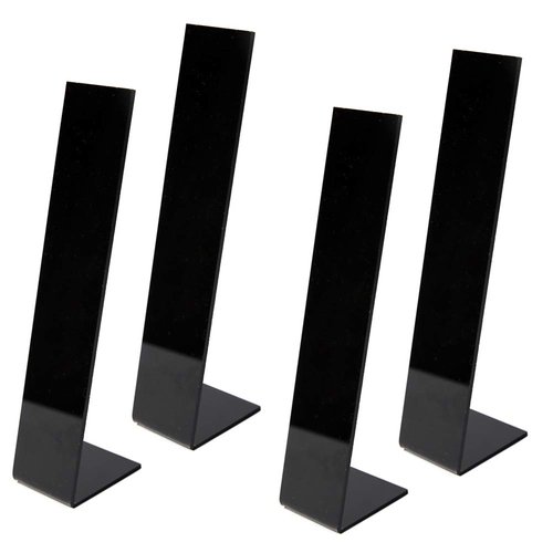lasenersm 4 Pieces Acrylic Hair Clip Display Stand L-Shaped Hairpin Display Holder Barrette Display Stand Holder Hair Clip Organizer Stand Holder, Black
