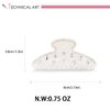 LILIE&WHITE Ivory Acrylic Hair Clip with Heart Shape Rhinestones, Medium Size, 2 Pieces, Women's Hair Accessory