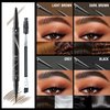 Microblading Eyebrow Pen Waterproof - Eyebrow Pencil Magical 2-in-1 Dual-Ended Eye Brow Pencils for Women with 4-Fork-Tip & Precise Brush-Tip & Eyebrow Brush, Natural Hair Like Strokes (Dark Brown)
