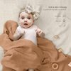 lulumoon Muslin Swaddle Blanket Baby - Cotton Swaddling Blanket Soft Baby Receiving Blanket Neutral 2Pack(Caramel)