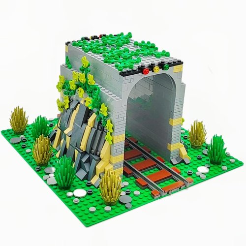 Train Tunnel Building Block Toy for City Passenger Express Train, Tracks Rail Accessories Building Brick Set for Kids Age 8 10 12 Years (Train Tunnel) (Tunnel)