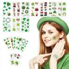 Whaline St. Patrick's Day Party Favor Set Include 12 Green Rubber Wristbands bracelet, 12 Shamrock Necklace and 70 Piece Temporary Tattoo Sticker for St. Patrick Irish Party Supplies Decorations