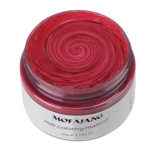 MOFAJANG Unisex Hair Wax Color Dye Styling Cream Mud, Natural Hairstyle Pomade, Washable Temporary,Party Cosplay (Red)