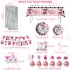 Disco Cowgirl Party Decorations,171Pcs Western Cowgirl Horse Birthday Party Decoration Supplies (16 Guest) with Cowgirl Plates Napkins Forks Tablecloth Cake Topper Fringe Curtain Balloon Banner