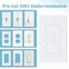 20Pcs Light Switch Insulators Draft Sealers Electrical Outlet Insulation Pads EVA Foam Gasket for Wall Insulation Socket Cover Compatible with Duplex Toggle Rocker