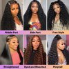 26 Inch Deep Wave Lace Front Wigs Human Hair 13x4 HD Lace Front Wigs Human Hair Pre Plucked 180% Density Deep Curly Human Hair Wig Wet and Wavy Glueless Frontal Human Hair Lace Front Wigs for Women