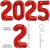 Huge Red 2025 New Year Balloons 40 Inch 2025 Red Mylar Foil Helium Number Balloons 2025 Christmas New Year Eve Graduation Party Decorations Supplies