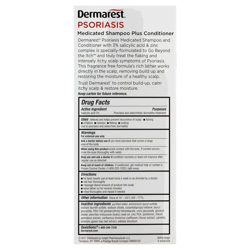 Dermarest Psoriasis Medicated Shampoo plus Conditioner | Packaging May Vary | 8-Ounces | 1-Unit