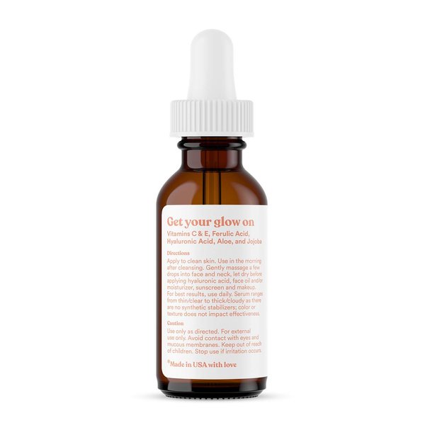 ASUTRA 20% Vitamin C Serum, 1 fl oz (Pack of 2) - Ferulic & Hyaluronic Acid, Vitamin E, Aloe, Jojoba, Brightening Face Serum