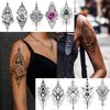 TASROI 32 Sheets Sexy Black Lotus Temporary Tattoos For Women Girls Indian Tribal Lace Tatoo Sticker Neck, Mandala Flower Butterfly Rose Tattoo Temporary Dreamcatcher Elephant Henna Tattoo Kit Adults