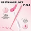 Clubday 3 Matte Long wearing Lipstick and Lip Liner Set, Liquid Makeup Sets Non-Stick Cup Waterproof Lipstick-01