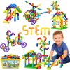 burgkidz Building Blocks STEM Pipe Tube Learning Toys Birthday Gifts, Educational Autistic Toy Compatible Building Pipeworks Constructions for Kids Boys Girls Ages 3 4 5 6 7 8+