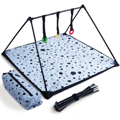 Travel Play Mat for Babies 0-6 Months, Baby Play Mat, Newborn Essentials, Tummy Time Mat, Baby Mat for Floor, Play Mat for Babies 6-12 Months Crosses Pattern (Polka Dots)