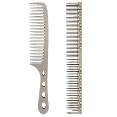 Hair Styling Comb,2PCS Metal Combs For Hair Women,Space Aluminum Stainless Steel Anti-static Sparse Haircut Comb Beauty Tool (Silvery)