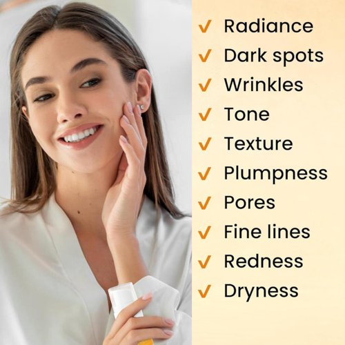 Vitamin C Brightening Face Serum - Enhanced Vitamin C Skin Formula with Hyaluronic Acid, Ferulic Acid & Vitamin E for Anti-Aging & Anti Wrinkle Glowing Face Serum for Women - Made in California, USA