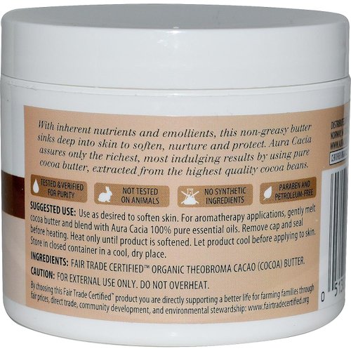 Aura Cacia Body Butter Og1 Cocoa Btr 4 Oz