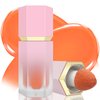 BEFIVECOK Liquid Blush for Cheeks, Soft Cream Blush with Cushion Applicator, Dewy Finish Matte Velvet Texture, High-Pigmented Blendable, Long-Wearing Blush Makeup | #05 ENERGETIC-Coral Orange