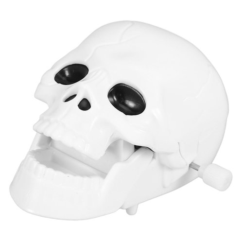 TOYANDONA Halloween Wind Up Toys, White Skeleton Scary Clockwork Dolls, Chomping Mouth Toy Mini Jumping Walking Toys Goody Bag Fillers Halloween Party Favors