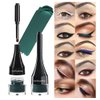 LSxia 2-in-1 Gel Eyeliner Set, Tattoo Eyeliner Waterproof Smudge Proof Eyeliner Gel Eye-liner Pot Cream Eyeliner Tool with Gel Liner Brush, High Pigment Eye Makeup Gel Eye-liners for Women (Green)