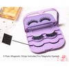 Eyelash Storage Case Organizer With Makeup Mirror Frame Box, Magnetic False Eyelashes Case False Eyelashes Packaging Travel Storage Box Eyelash Bag (Light Purple)