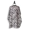 Men's Barber Cape For Hair Stylists- Home Hair Cuts - Salons - Snaps, Retro Mustache Design (Grey)