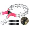 DEYACE Prong Collar for Dogs, Adjustable Quick-Release Metal Buckle Pinch Collar for Dogs, Stainless Steel Choker Collar (L/Neck Girth 16.9"-22.2", Pink)