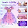 FRIEET Princess Dress for Girls, Light-up Princess Dress up for Girls Age 3-8 Years Old, Princess Costume for Little Girls for Halloween Brithday Party (L)