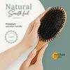 Belula 100% Boar Bristle Hair Brush Set (Medium). Soft Natural Bristles for Thin and Fine Hair. Restore Shine And Texture. Wooden Comb, Travel Bag and Spa Headband Included!