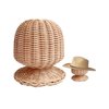 CHADWICK Rattan Mannequin Head Stand, Hat & Wig Display Holder, Handmade Wicker Showcase, Rustic Cap Rack, Stable Base, Unique Vine Woven Design, Ideal for Home, Hair Salon, Lightweight & Durable