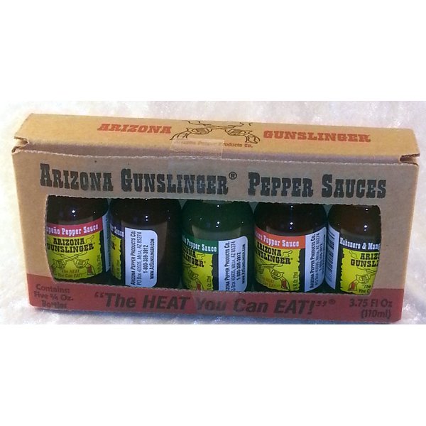 Arizona Gunslinger Hot Pepper Sauce - Jalapeno, Habanero, Chipotle Mango, 3/4 Oz Bottles
