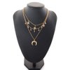 LittleB Layered Necklaces Star Chain Moon Pendant Necklace For Women