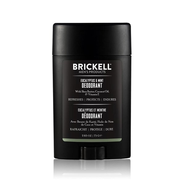 Brickell Men's Products Natural Deodorant For Men, Natural and Organic, Aluminum, Alcohol, and Baking Soda Free, 2.65 Ounce, Fresh Mint