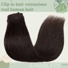 Clip in Hair Extensions Human Hair Full Head 8 Pieces 18 Clips 100% Real Silky Human Hair 22"-110g Dark Brown (#2)